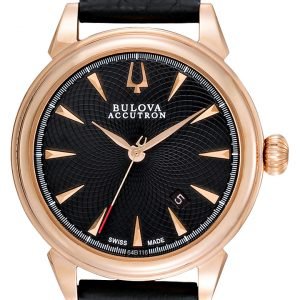 Bulova Accutron 64b116 Kello Musta / Nahka