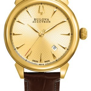 Bulova Accutron 64b118 Kello Kullattu / Nahka