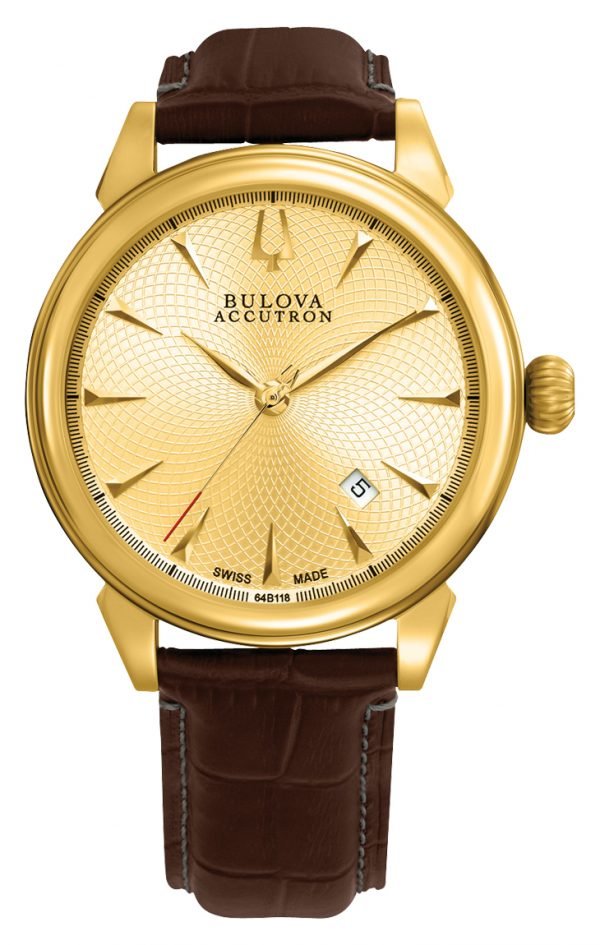 Bulova Accutron 64b118 Kello Kullattu / Nahka