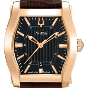 Bulova Accutron 64b119 Kello Musta / Nahka