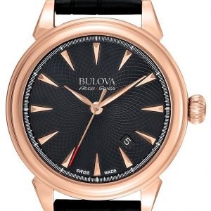 Bulova Accutron 64b123 Kello Musta / Nahka