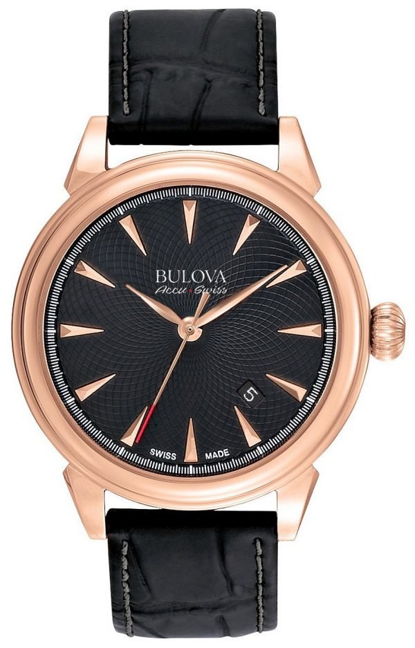 Bulova Accutron 64b123 Kello Musta / Nahka