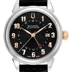 Bulova Accutron 65b145 Kello Musta / Nahka