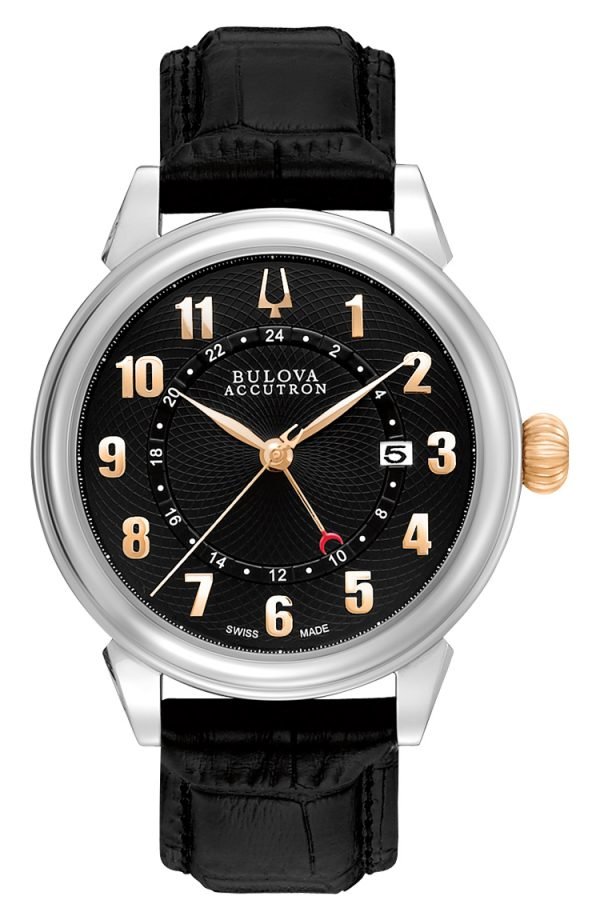 Bulova Accutron 65b145 Kello Musta / Nahka