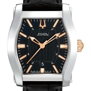 Bulova Accutron 65b146 Kello Musta / Nahka