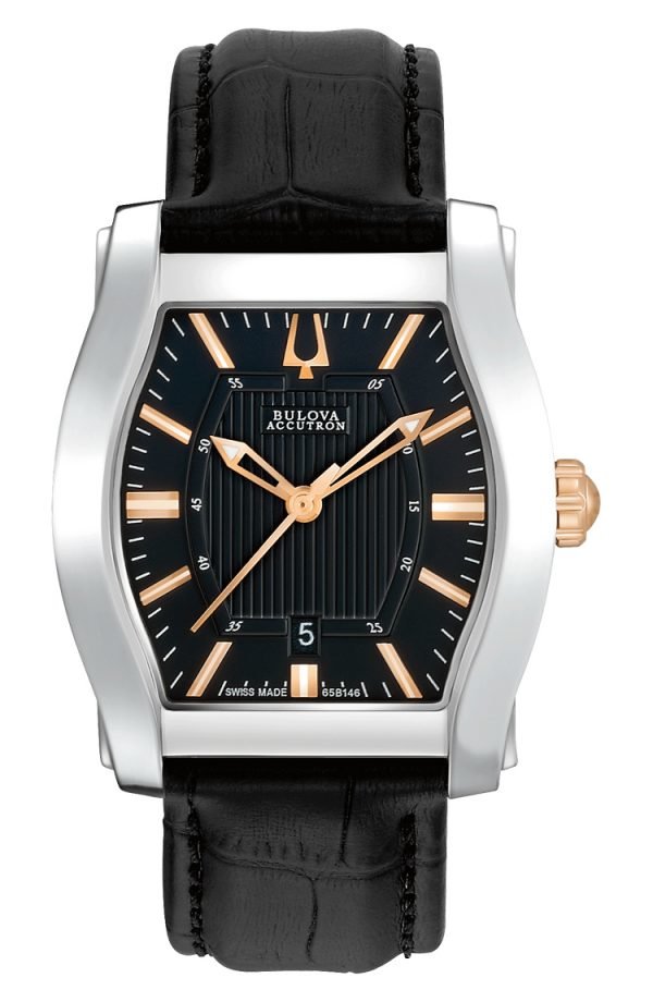 Bulova Accutron 65b146 Kello Musta / Nahka