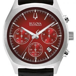 Bulova Accutron 96b238 Kello Punainen / Nahka