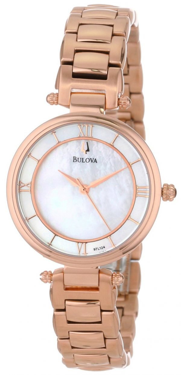 Bulova Bracelet 97l124 Kello Valkoinen / Punakultasävyinen