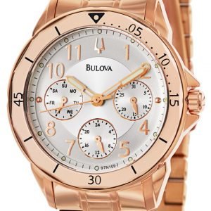 Bulova Bracelet 97n110 Kello Hopea / Punakultasävyinen