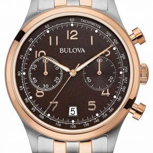 Bulova Bracelet 98b248 Kello Ruskea / Teräs