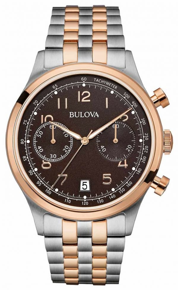 Bulova Bracelet 98b248 Kello Ruskea / Teräs