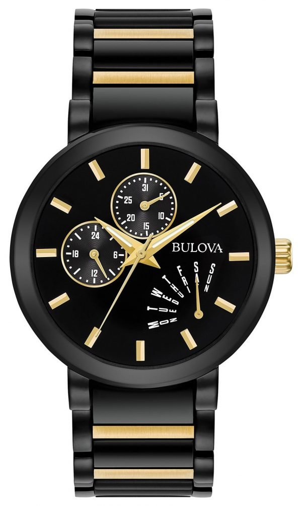 Bulova Bracelet 98c124 Kello Musta / Kullansävytetty Teräs