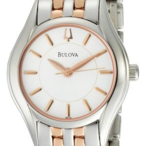 Bulova Bracelet 98l143 Kello Valkoinen / Punakultasävyinen