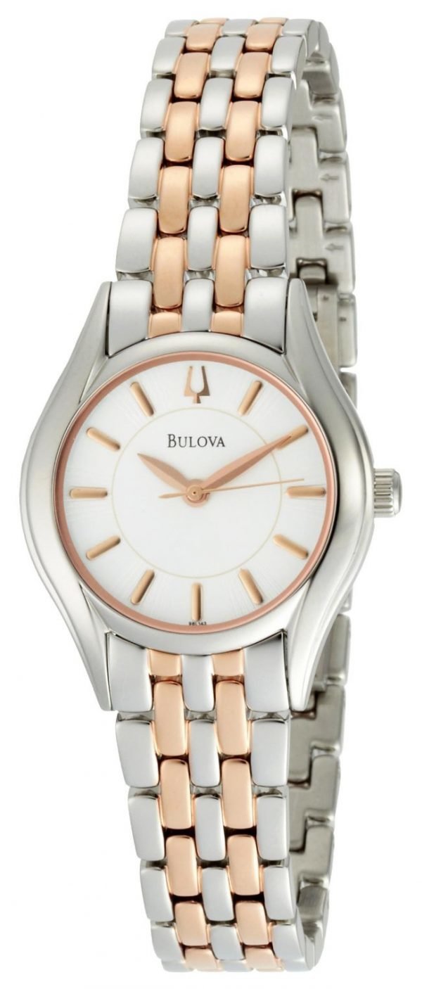 Bulova Bracelet 98l143 Kello Valkoinen / Punakultasävyinen