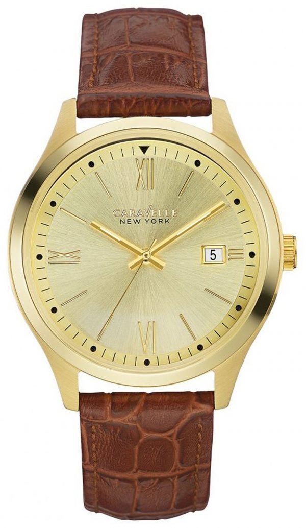 Bulova Caravelle 44b109 Kello Kullattu / Nahka