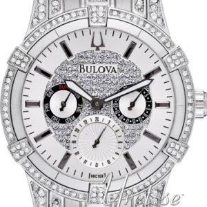 Bulova Crystal 96c109 Kello Hopea / Teräs