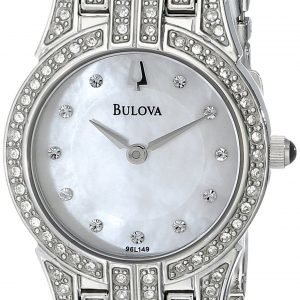 Bulova Crystal 96l149 Kello Valkoinen / Teräs