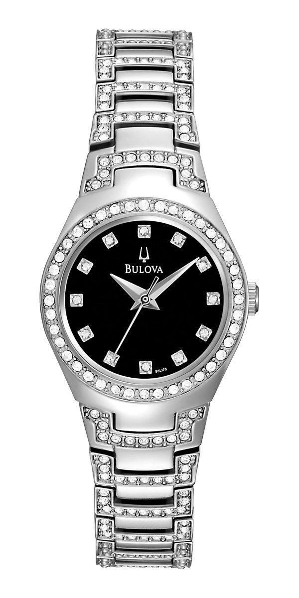 Bulova Crystal 96l170 Kello Musta / Teräs