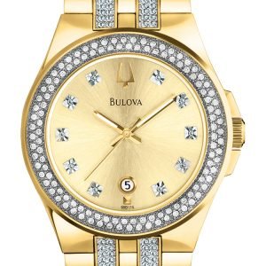 Bulova Crystal 98b174 Kello Kullattu / Kullansävytetty Teräs