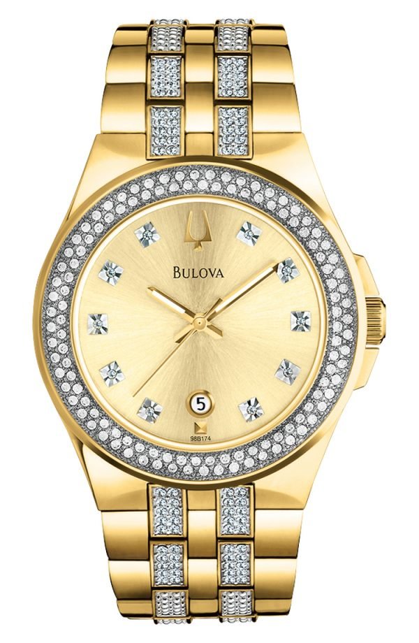 Bulova Crystal 98b174 Kello Kullattu / Kullansävytetty Teräs