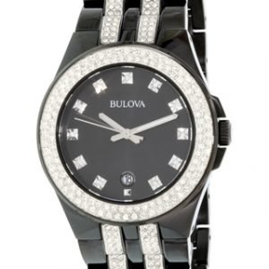 Bulova Crystal 98b251 Kello Musta / Teräs