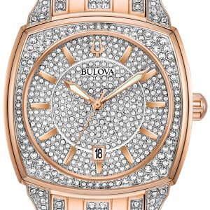 Bulova Crystal 98b324 Kello Kristalleilla / Punakultasävyinen