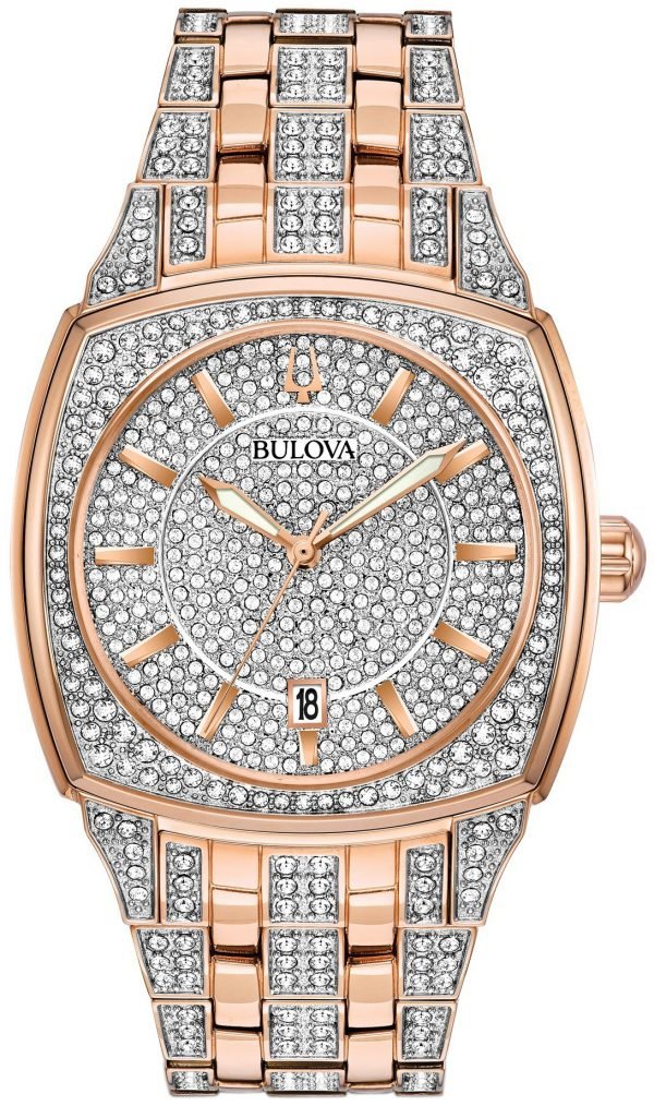 Bulova Crystal 98b324 Kello Kristalleilla / Punakultasävyinen