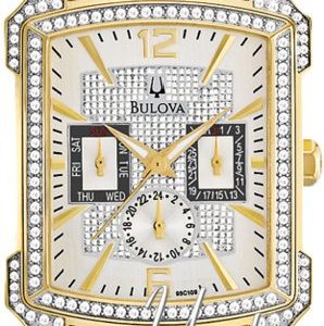 Bulova Crystal 98c109 Kello Hopea / Kullansävytetty Teräs