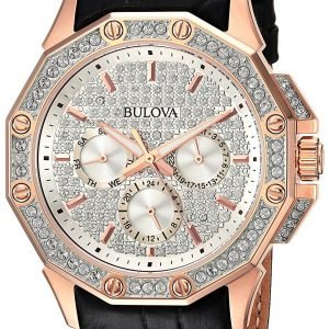 Bulova Crystal 98c125 Kello Hopea / Nahka