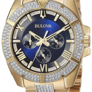 Bulova Crystal 98c128 Kello Sininen / Kullansävytetty Teräs