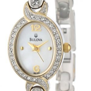 Bulova Crystal 98l005 Kello Valkoinen / Kullansävytetty Teräs