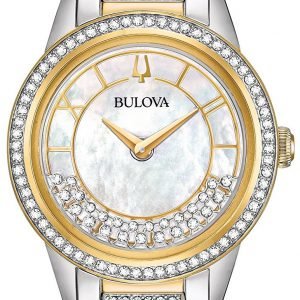 Bulova Crystal 98l245 Kello Valkoinen / Kullansävytetty Teräs