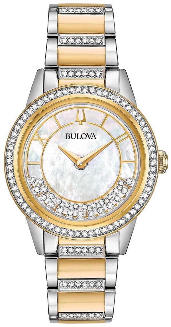 Bulova Crystal 98l245 Kello Valkoinen / Kullansävytetty Teräs