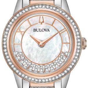 Bulova Crystal 98l246 Kello Valkoinen / Punakultasävyinen