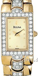 Bulova Crystal 98t89 Kello Samppanja / Kullansävytetty Teräs