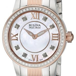 Bulova Diamond 65r152 Kello Valkoinen / Punakultasävyinen