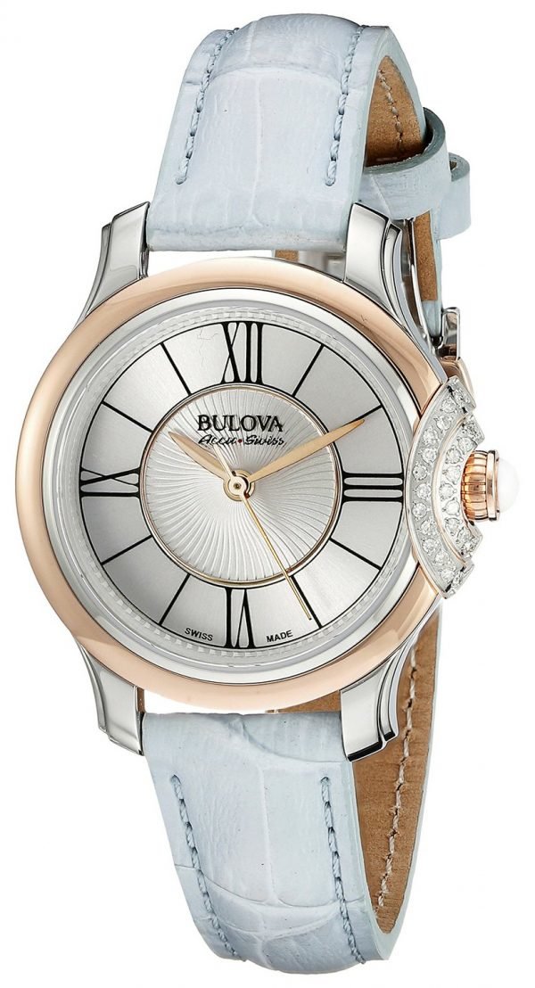 Bulova Diamond 65r158 Kello Hopea / Nahka