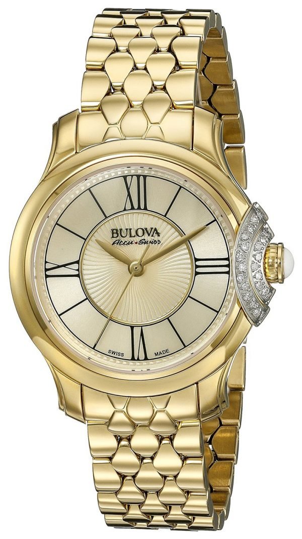 Bulova Diamond 65r160 Kello Samppanja / Kullansävytetty Teräs