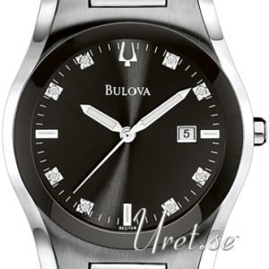 Bulova Diamond 96d104 Kello Musta / Teräs