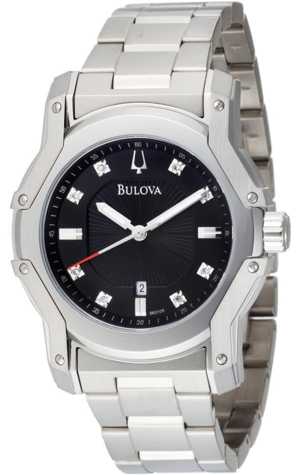 Bulova Diamond 96d109 Kello Musta / Teräs