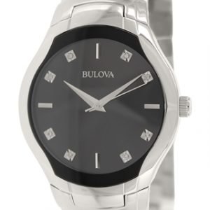 Bulova Diamond 96d117 Kello Musta / Teräs