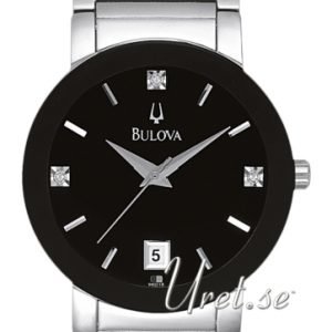 Bulova Diamond 96d18 Kello Musta / Teräs