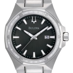 Bulova Diamond 96e111 Kello Musta / Teräs