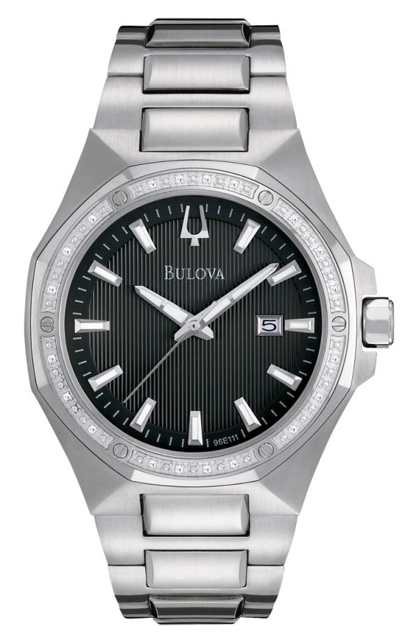 Bulova Diamond 96e111 Kello Musta / Teräs