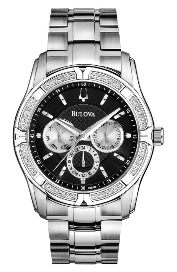 Bulova Diamond 96e115 Kello Musta / Teräs