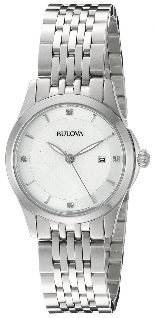 Bulova Diamond 96p160 Kello Valkoinen / Teräs