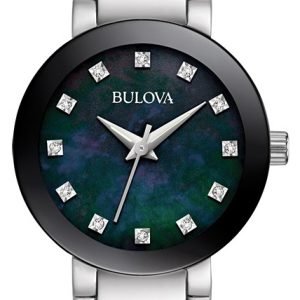 Bulova Diamond 96p172 Kello Musta / Teräs