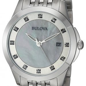 Bulova Diamond 96p174 Kello Valkoinen / Teräs