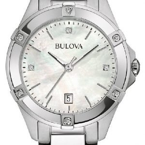 Bulova Diamond 96w205 Kello Valkoinen / Teräs