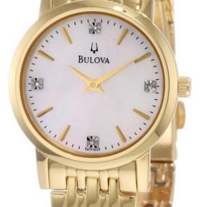 Bulova Diamond 97p103 Kello Valkoinen / Kullansävytetty Teräs